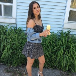 M Boutique Navy and White Midi Dress